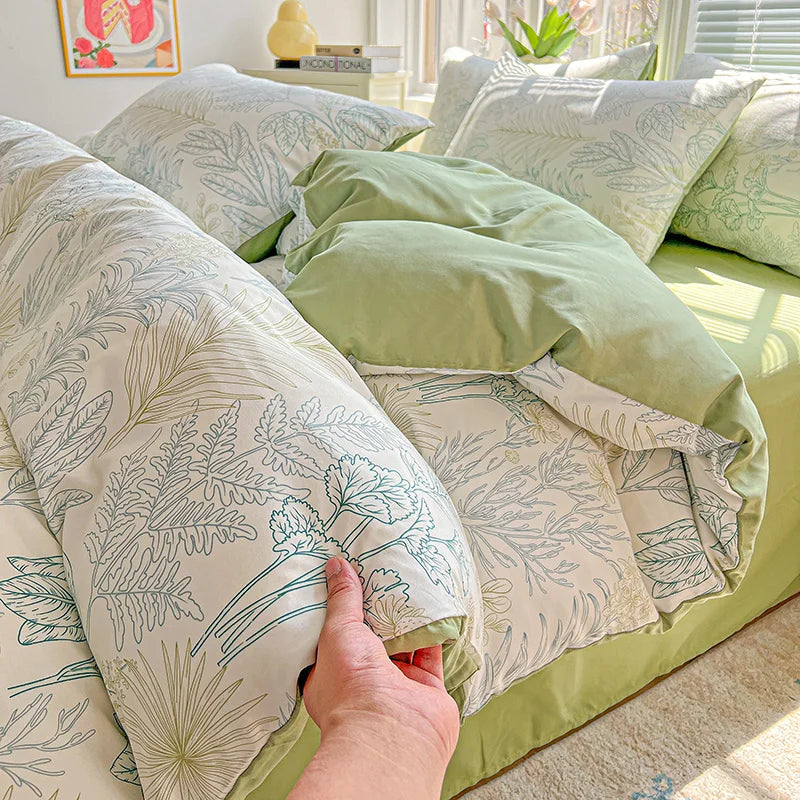 1pc Purple Lavender Printed Duvet Cover Single/Queen/King Size Quilt Cover for Double Bed Flower housse de couette220x240cm
