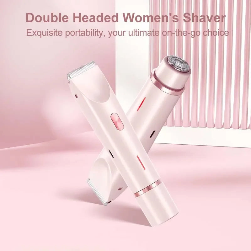 Portable 2-in-1 Waterproof Ladies Shaver – Painless Electric Hair Removal Razor