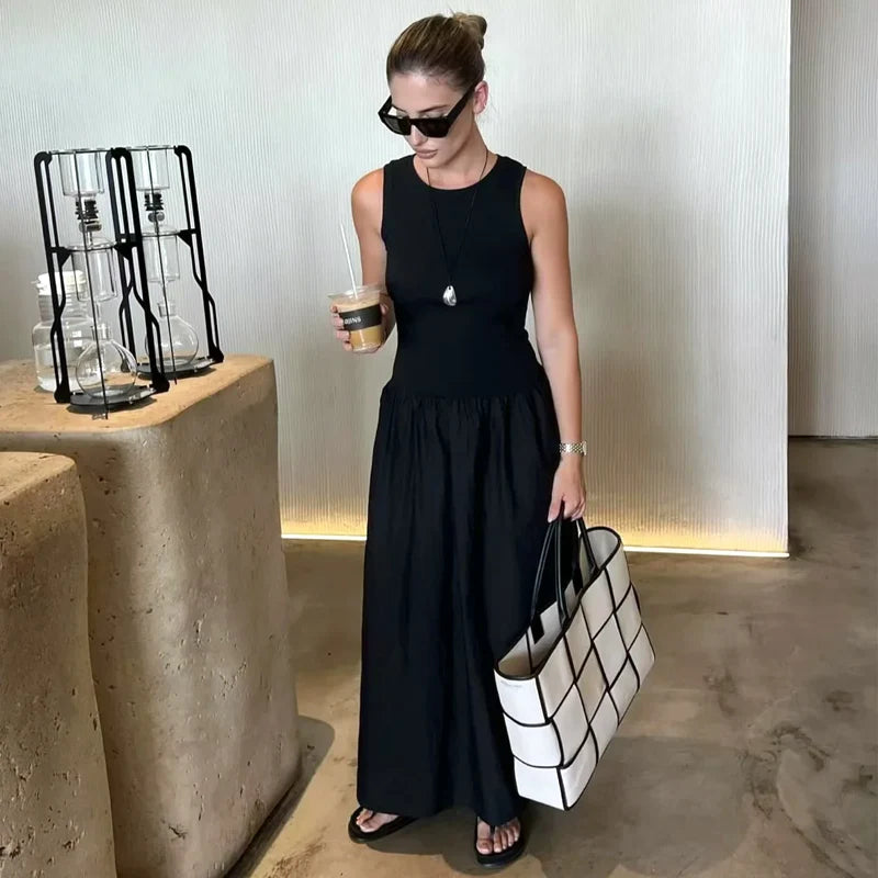 HXAO Elegant Long Dress 2025 – Women’s Sleeveless Casual Party Dress
