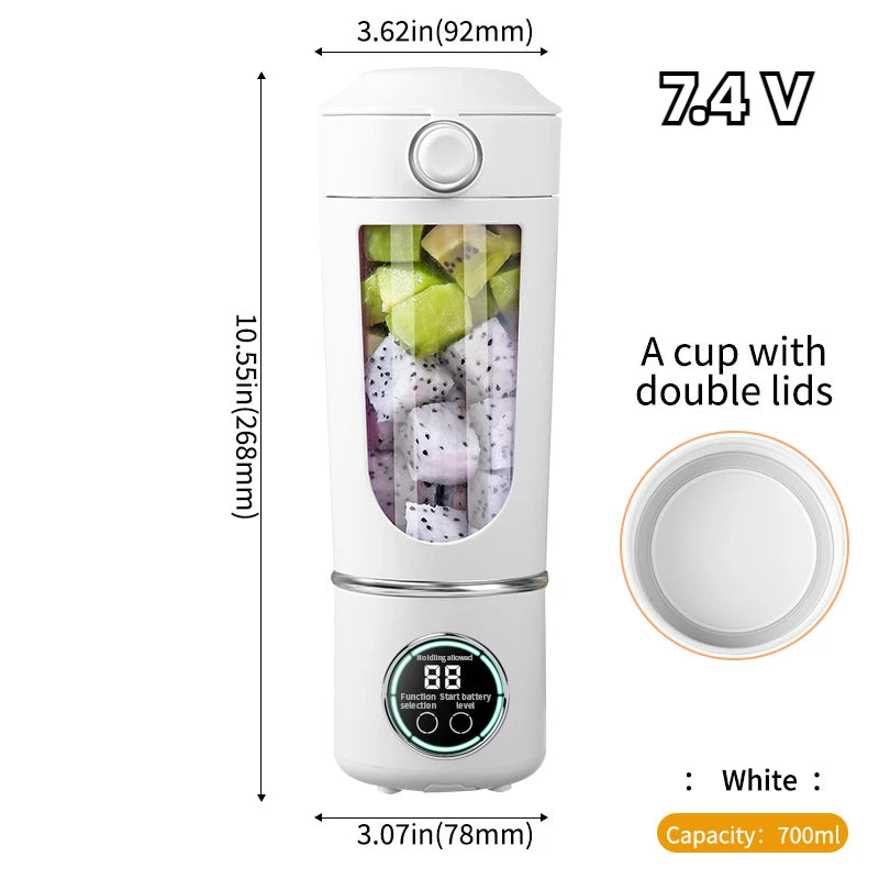 Portable Juicer Blender Bottle – 700ML 12-Blade Smoothie & Shake Maker