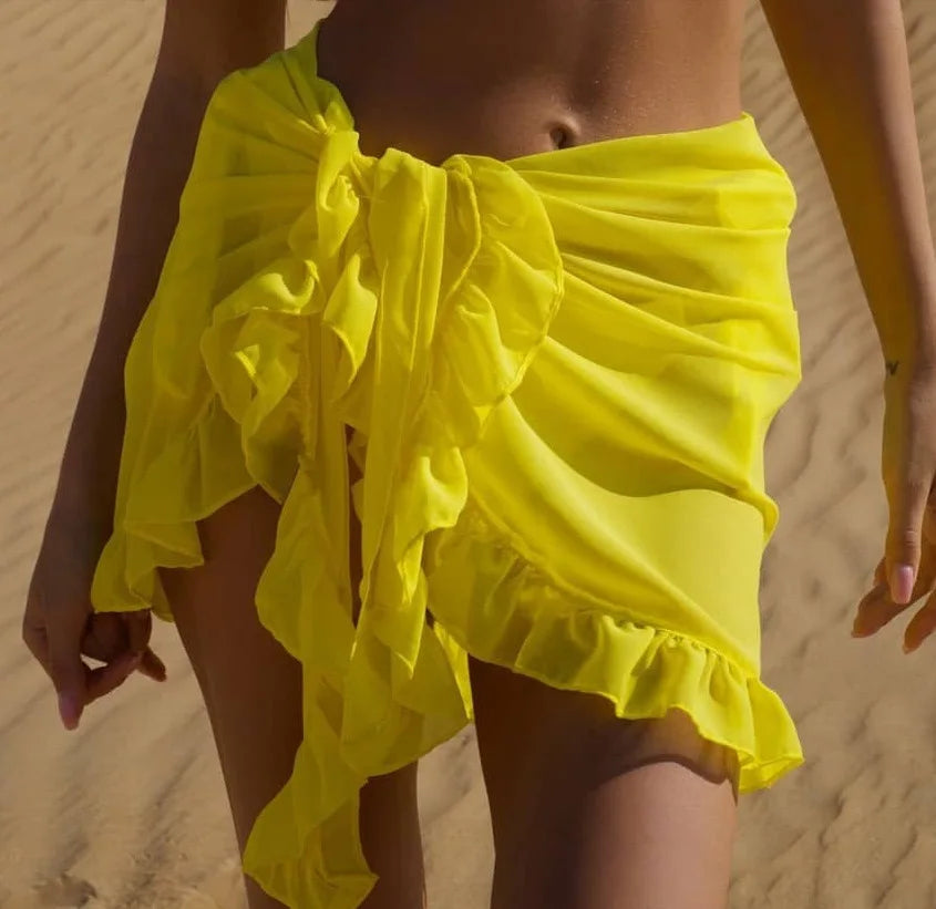 Women’s Ruffle Bikini Cover Up Skirt – Summer Beach Sarong
