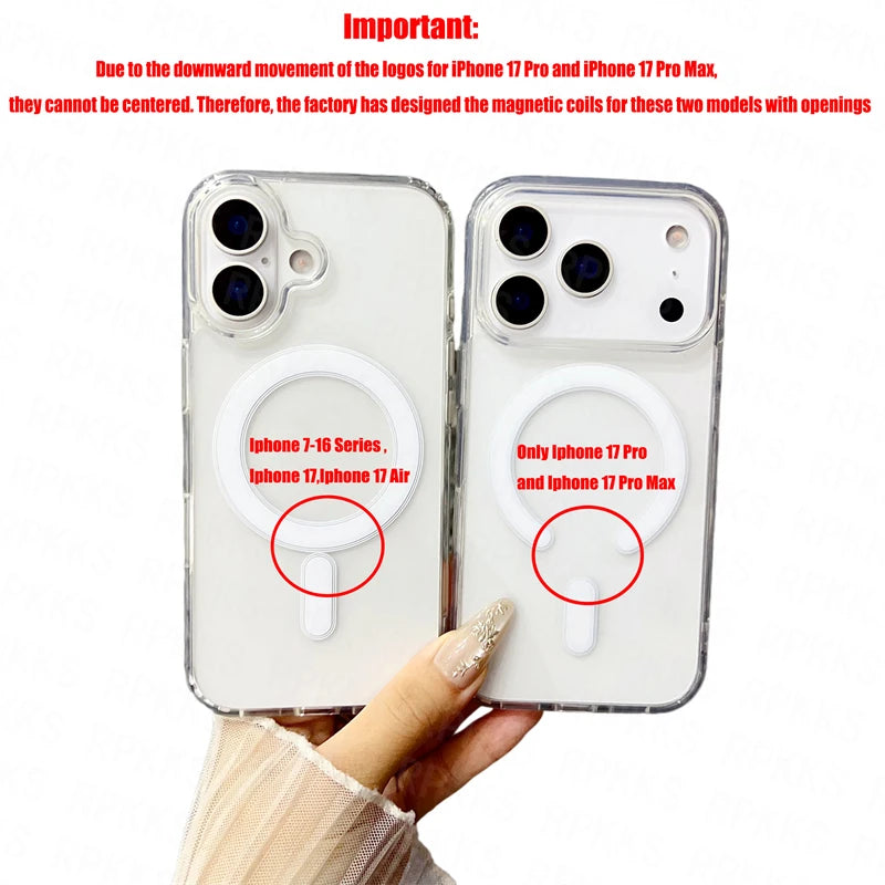 Magsafe Magnetic Clear Case for iPhone 11–17 Series