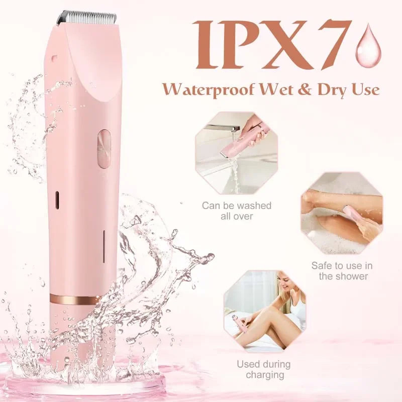 Portable 2-in-1 Waterproof Ladies Shaver – Painless Electric Hair Removal Razor