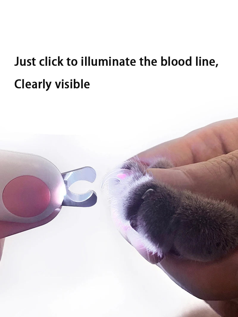 LED Pet Nail Clipper – Professional Cat & Dog Claw Trimmer with Safety Lock