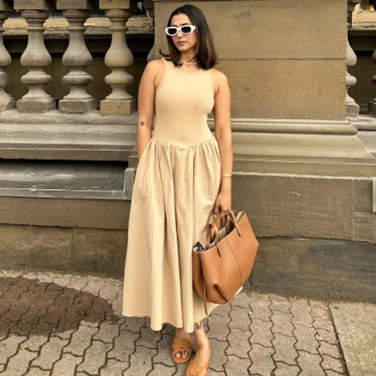 HXAO Elegant Long Dress 2025 – Women’s Sleeveless Casual Party Dress