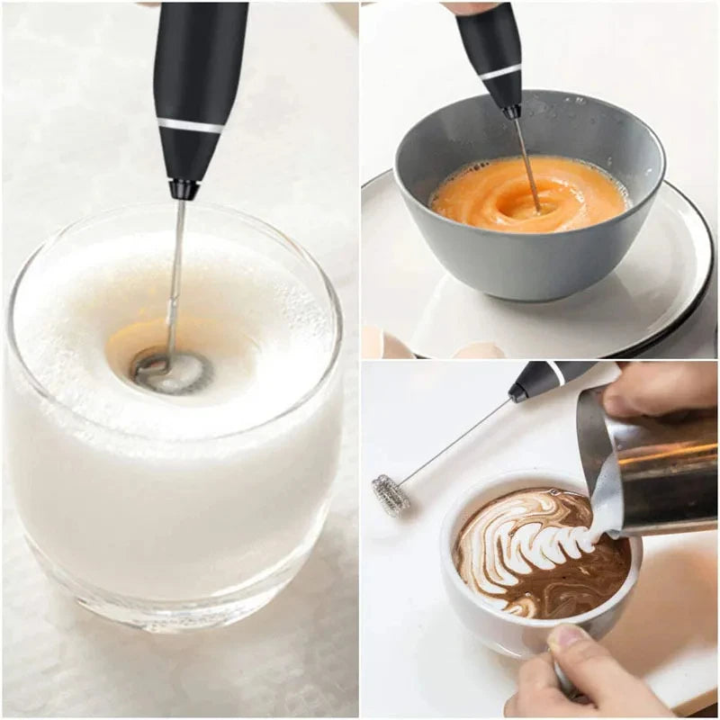 Portable Electric Milk Frother – USB Rechargeable Handheld Coffee Mixer & Egg Beater