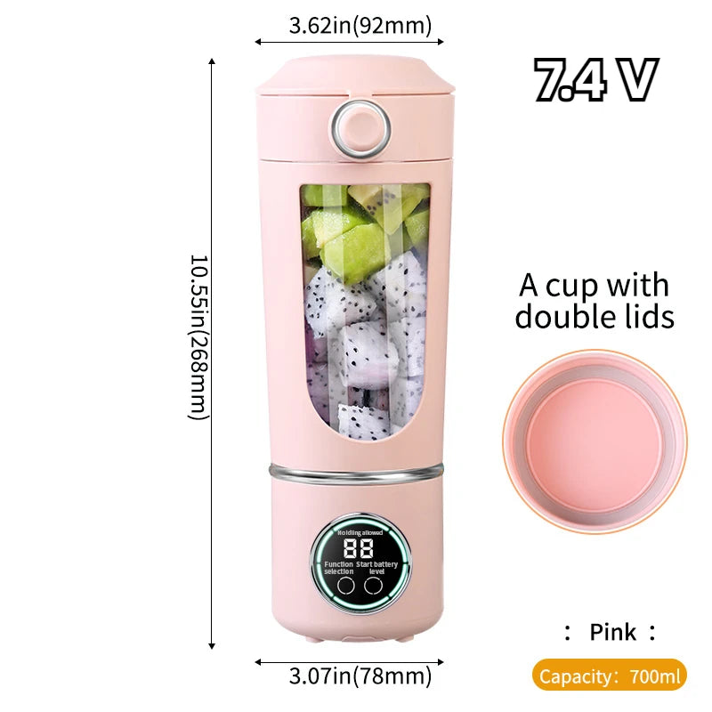 Portable Juicer Blender Bottle – 700ML 12-Blade Smoothie & Shake Maker