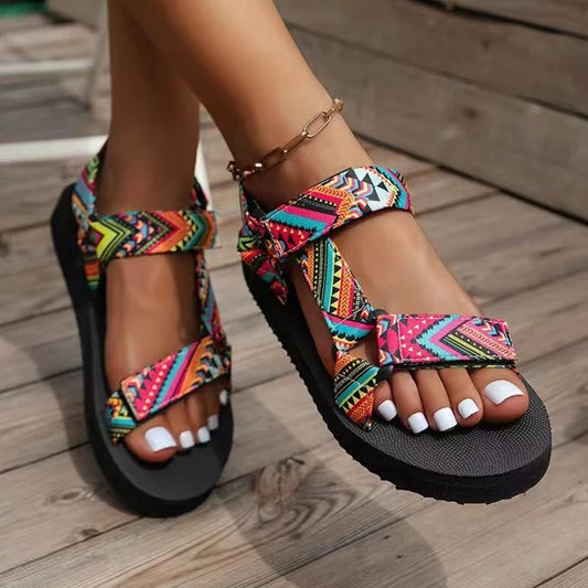 Women’s Summer Flat Sandals – Hemp Rope Beach Slippers, Casual Outdoor Shoes