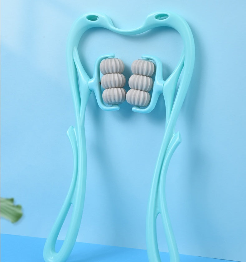 Manual Six-Wheel Neck Massager – Muscle Relaxation Roller Tool