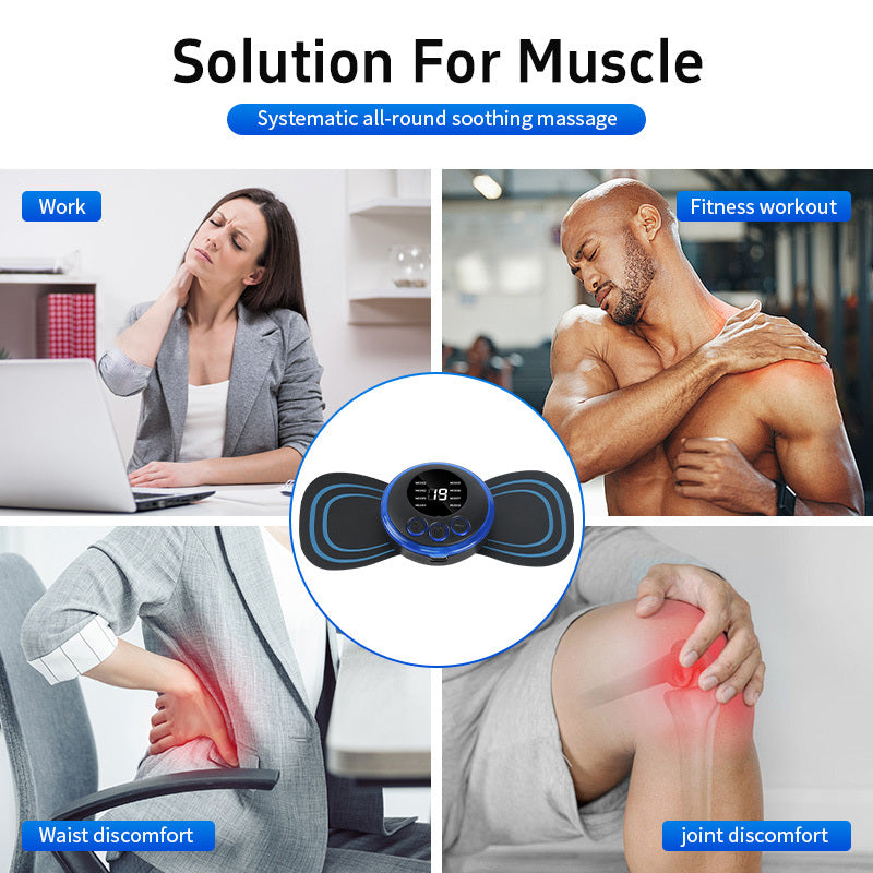 Smart EMS Neck & Shoulder Massager – 8 Modes | 19 Intensity Levels | Portable & Rechargeable