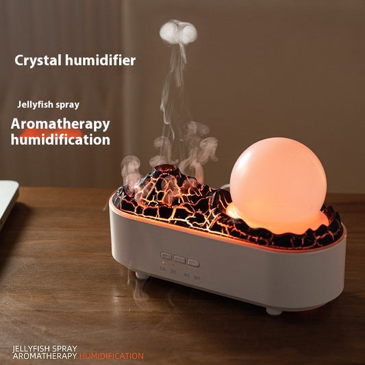 Volcano Humidifier with LED Light – Heavy Fog, Silent Operation, Home Decor