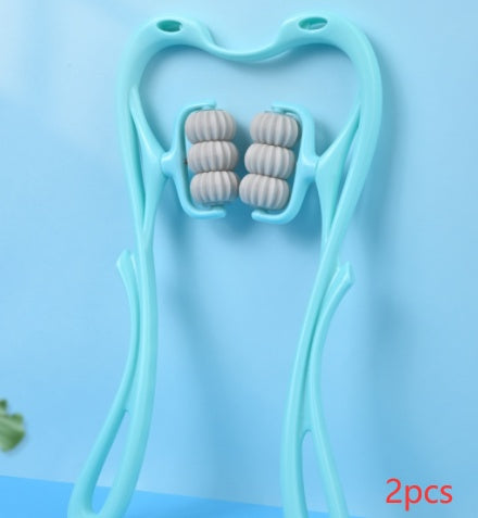 Manual Six-Wheel Neck Massager – Muscle Relaxation Roller Tool